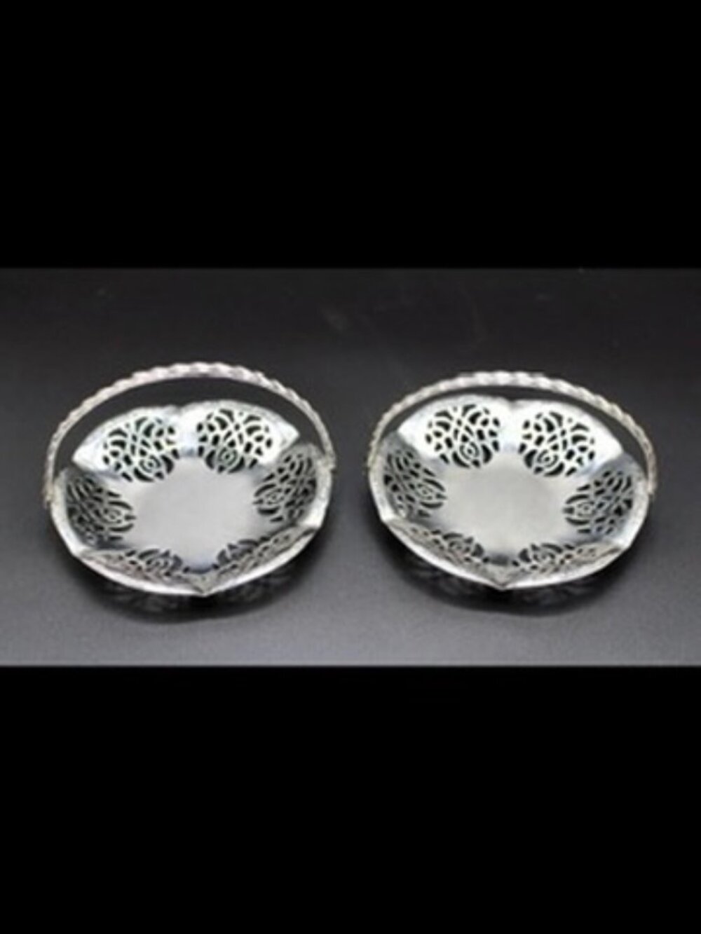 Pair of Leonard Bonbon Baskets - Silver Plated